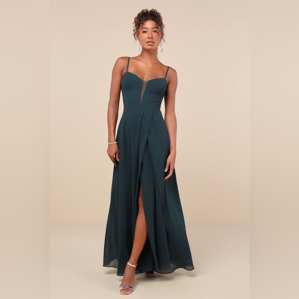 Lulus Stunning Grace Emerald Green Cutout A-Line Maxi Dress